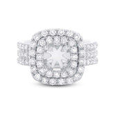 1.00ct 18k White Gold Diamond Semi-mount Ring Size 3